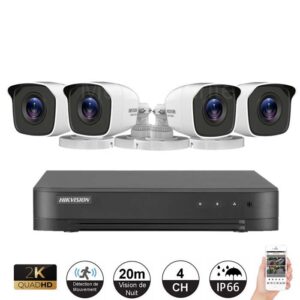 Kit 4 camera Hikvision HWT-B140-M Hiwatch series Caméra dôme 4in1
