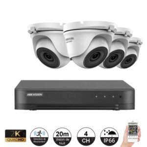 Kit 4 camera Hikvision HWT-T140-M Hiwatch series Caméra dôme 4in1