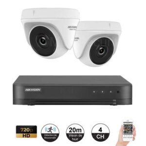 Kit 2 camera Hikvision HWT-T110-P Hiwatch series Caméra dôme 4in1